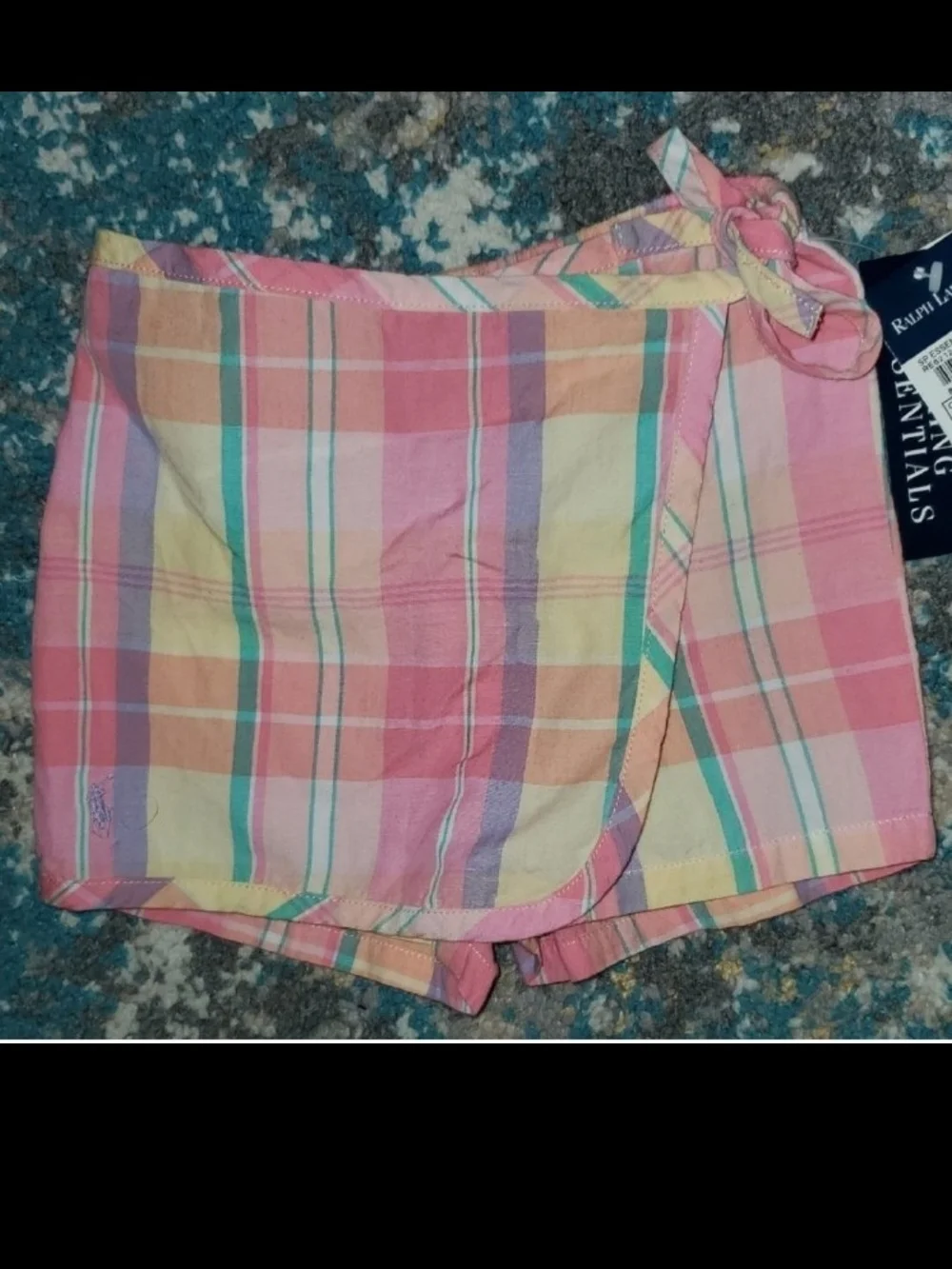 New Ralph Lauren Plaid Sleeveless Top and Shorts Set Size 12 Months